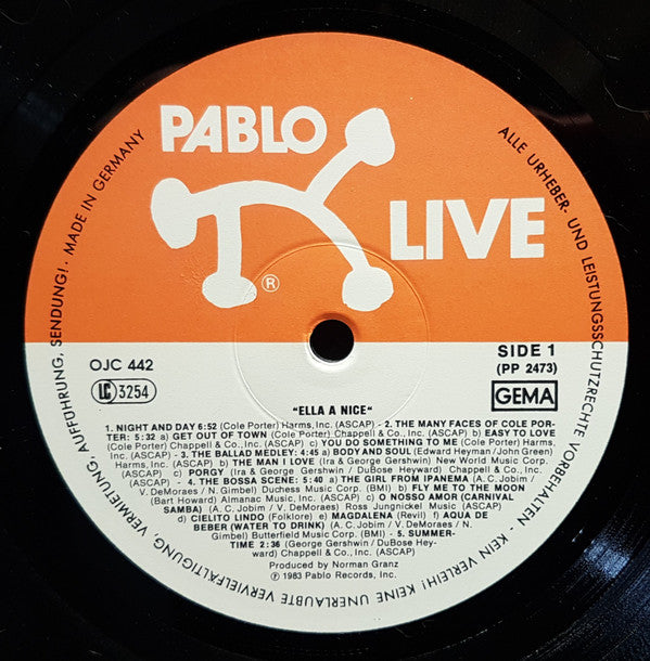 Ella Fitzgerald : Ella À Nice (LP, Album, RE)