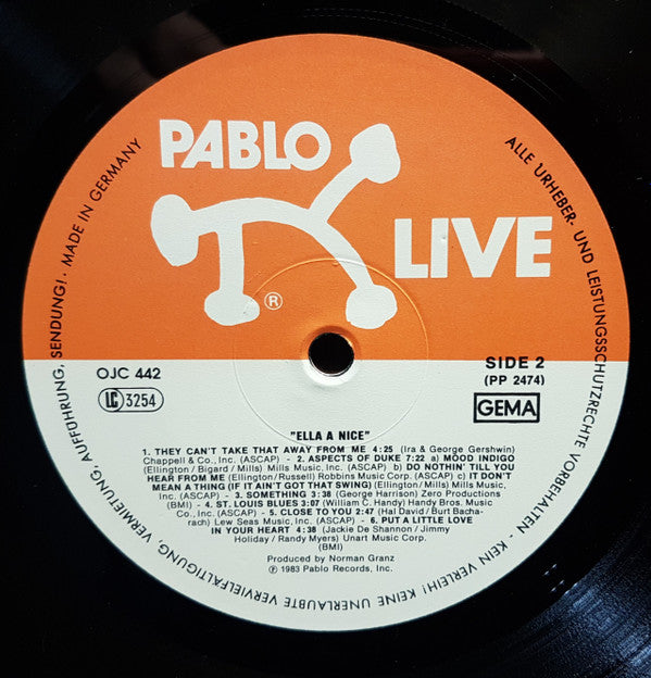 Ella Fitzgerald : Ella À Nice (LP, Album, RE)