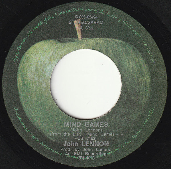 John Lennon : Mind Games (7", Single)