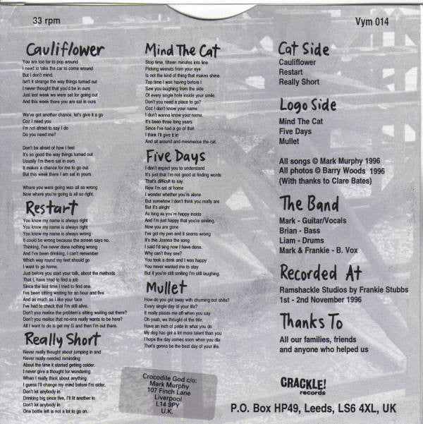 Crocodile God : Mind The Cat (7", EP)