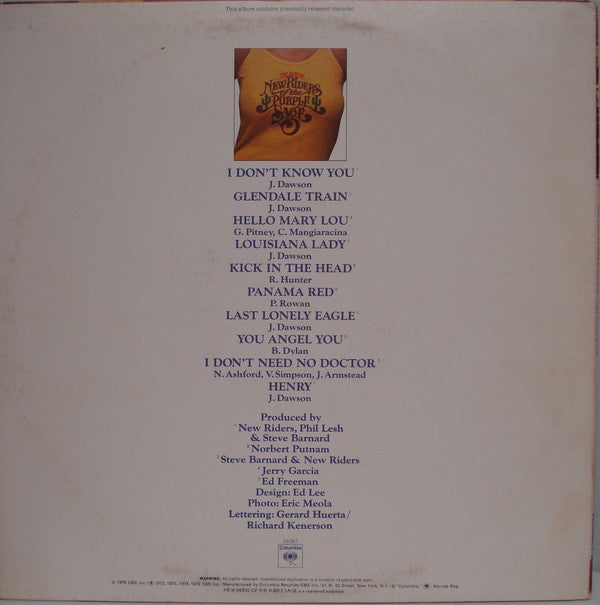 New Riders Of The Purple Sage : The Best Of New Riders Of The Purple Sage (LP, Comp, Pit)