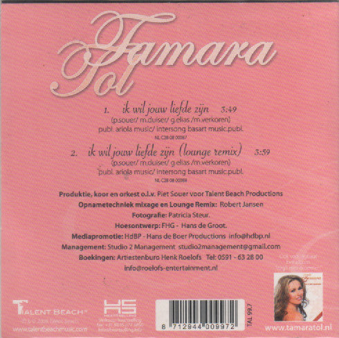 Tamara Tol : Ik Wil Jouw Liefde Zijn (CD, Single)