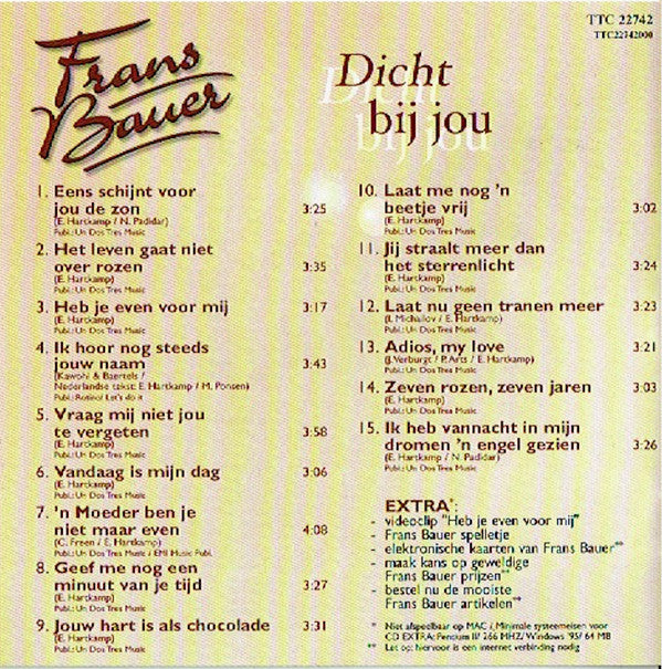 Frans Bauer : Dicht Bij Jou (CD, Album, Enh)