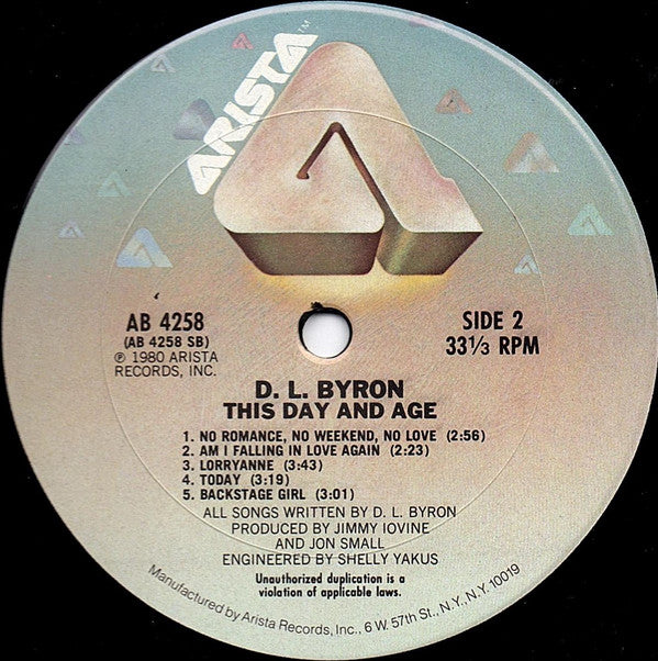 D.L. Byron : This Day And Age (LP, Album, Pit)
