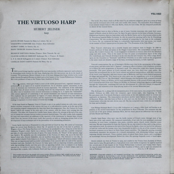 Hubert Jelinek : The Virtuoso Harp (Volume 1) (LP, RE)