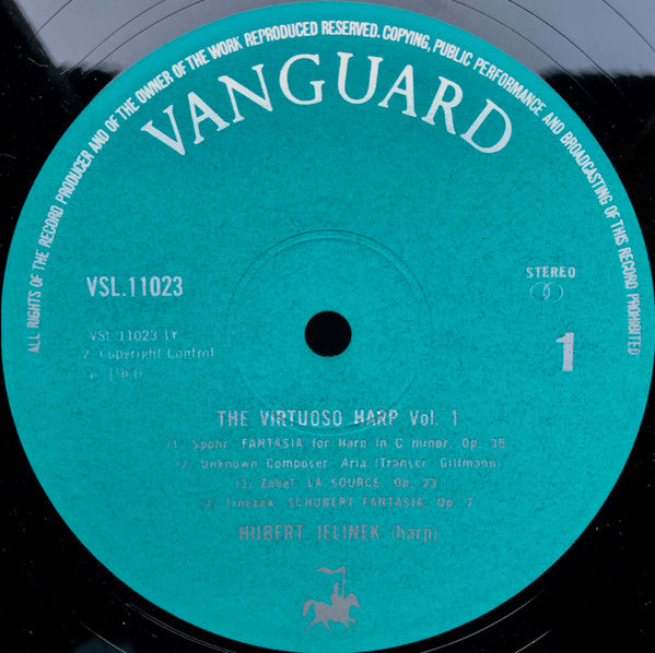 Hubert Jelinek : The Virtuoso Harp (Volume 1) (LP, RE)
