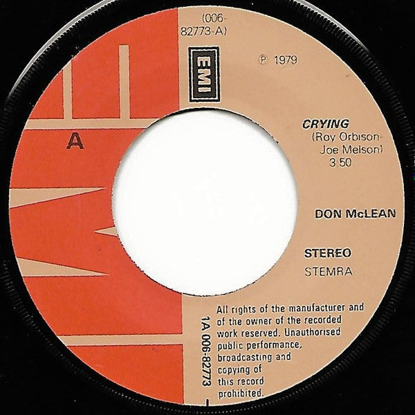 Don McLean : Crying (7", Single)