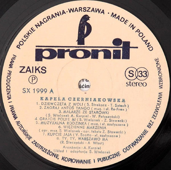 Kapela Czerniakowska : Kapela Czerniakowska (LP, Album, RE, Cre)
