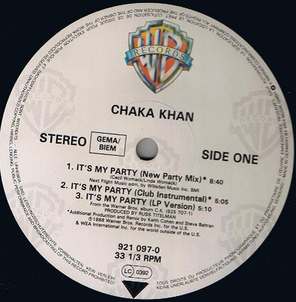 Chaka Khan : It's My Party (12")