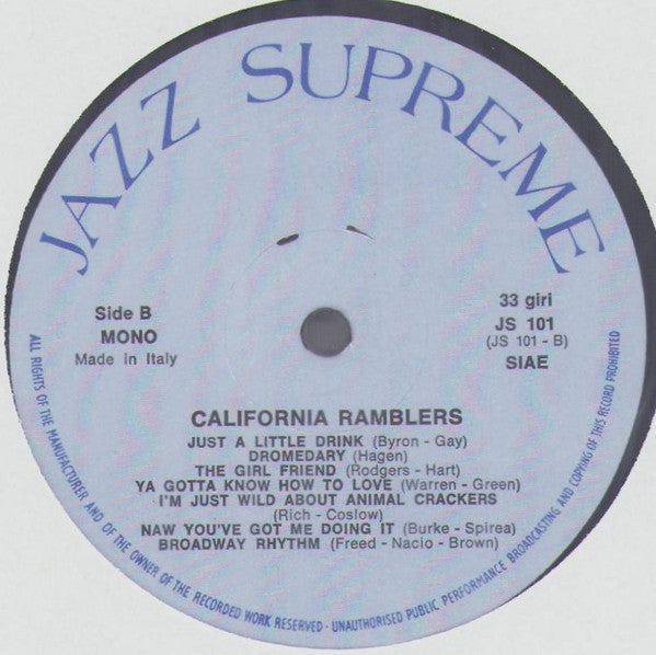 California Ramblers : California Ramblers (LP, Comp, Mono)