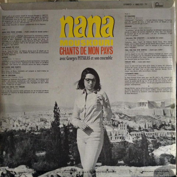 Nana Mouskouri : Chants De Mon Pays (LP, Album)