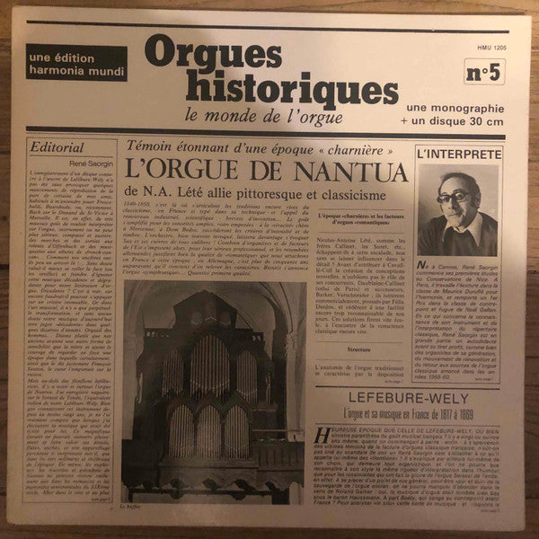 Louis Lefebure-Wely* / René Saorgin : L'Orgue De Nantua (LP, Gat)