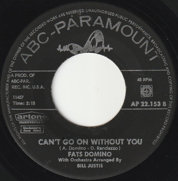 Fats Domino : There Goes My Heart Again (7", Single)