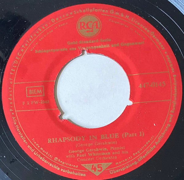George Gershwin / Paul Whiteman & His Concert Orchestra : Rhapsody In Blue (7", EP)