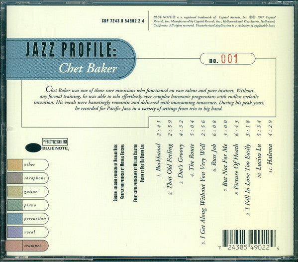 Chet Baker : Jazz Profile: Chet Baker (CD, Comp)