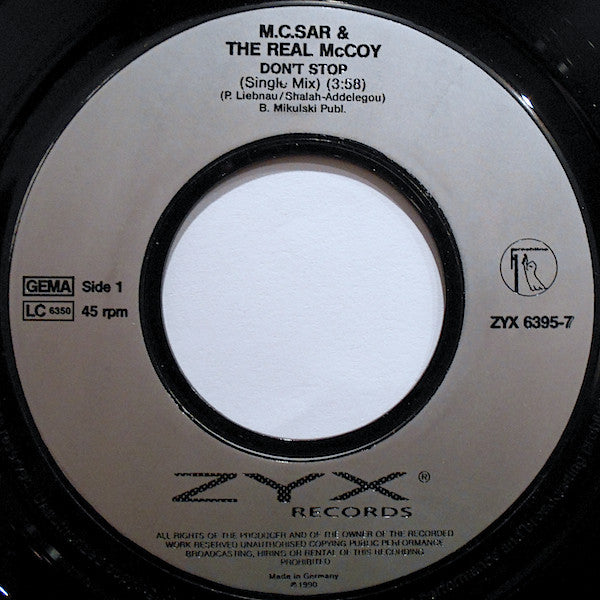 Real McCoy Feat. Sunday (2) : Don't Stop (7", Single)