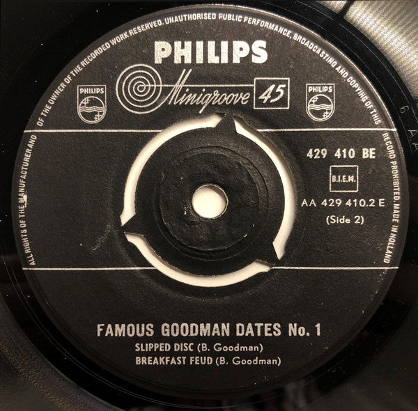 Benny Goodman Combos : Famous Goodman Dates No.1 (7", EP)