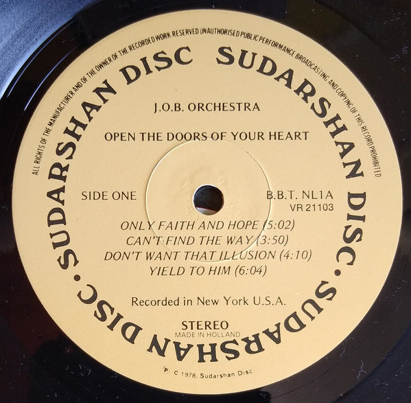 J.O.B. Orquestra : Open The Doors To Your Heart (LP, Album)