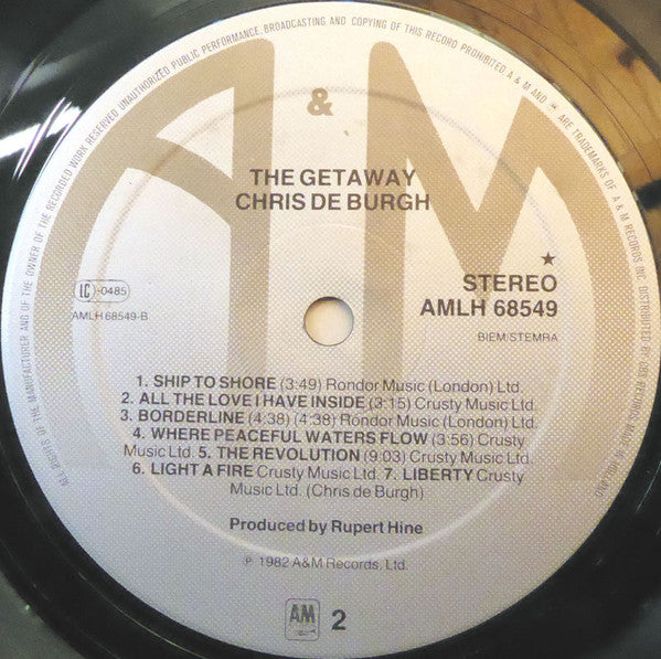 Chris de Burgh : The Getaway (LP, Album)