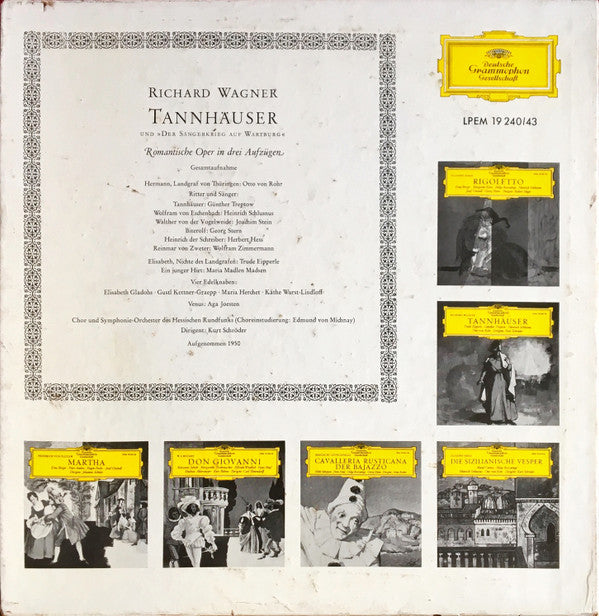 Richard Wagner – Kurt Schröder · Günther Treptow · Heinrich Schlusnus · Otto Von Rohr · Sinfonie-Orchester Des Hessischen Rundfunks : Tannhäuser (Box + 4xLP, Mono)