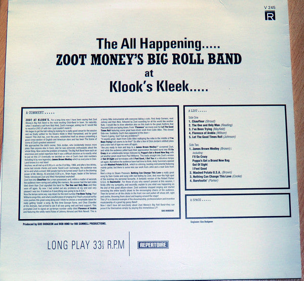 Zoot Money's Big Roll Band : Zoot! (LP, Album, Mono, Ltd, RE, RM)