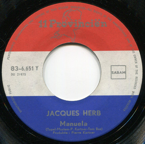 Jacques Herb : Manuela (7", Single, Red)