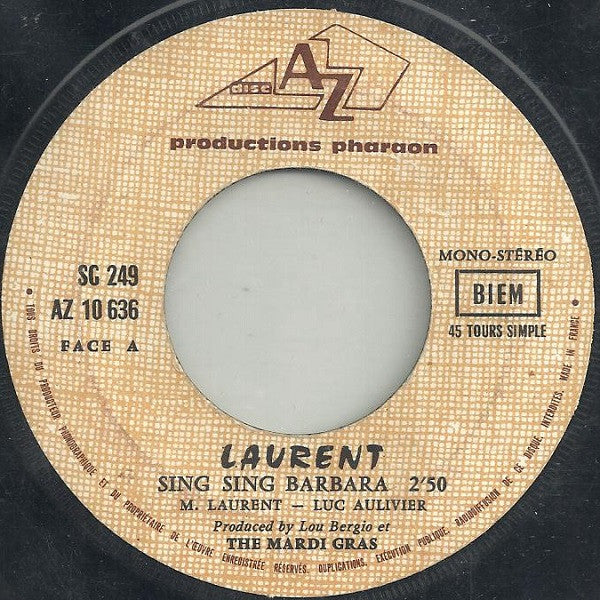 Michel Laurent : Sing Sing Barbara (7", Single)
