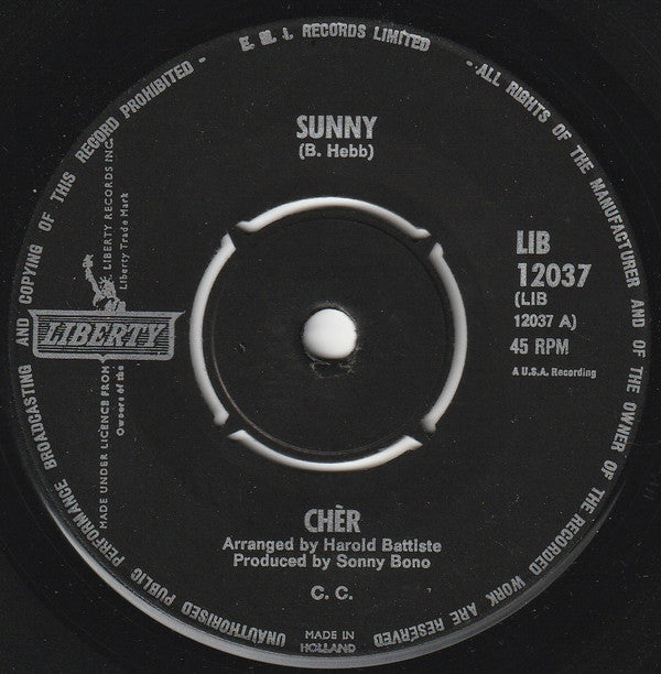 Cher : Sunny / Will You Love Me Tomorrow (7", Single)
