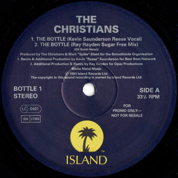 The Christians : The Bottle (12", Promo)