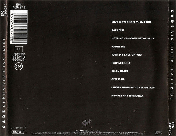 Sade : Stronger Than Pride (CD, Album)