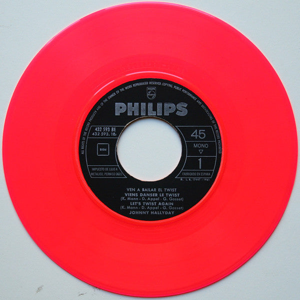 Johnny Hallyday : Ven A Bailar El Twist (7", EP, Mono, Pin)