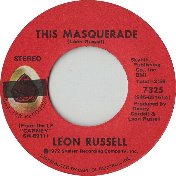 Leon Russell : Tight Rope / This Masquerade (7", Win)