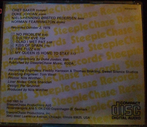 Chet Baker Quartet : No Problem (CD, Album, RE)