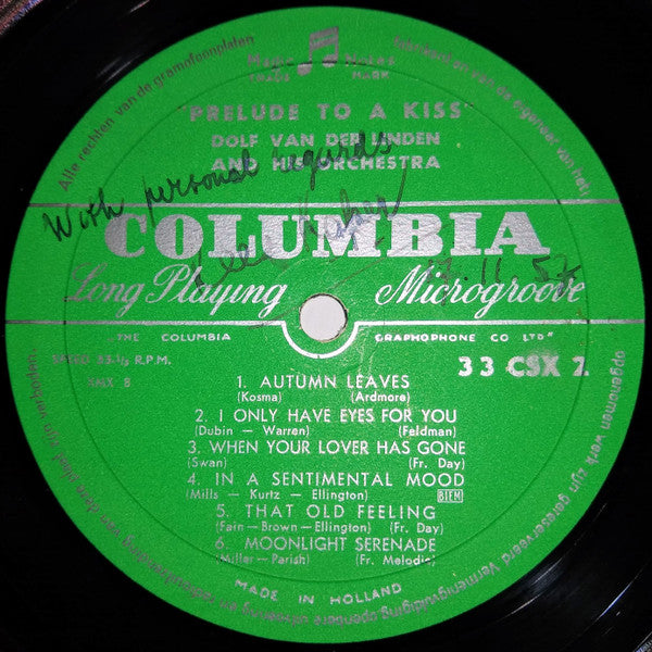 Orkest o.l.v. Dolf van der Linden : Prelude To A Kiss (LP, Album, Mono)