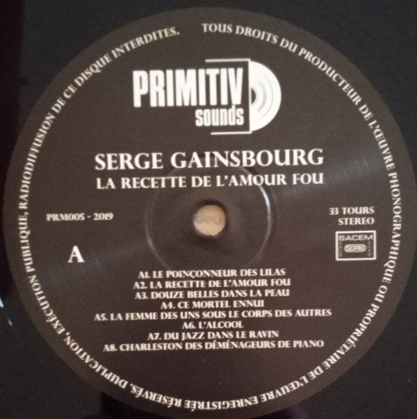 Serge Gainsbourg : La Recette De L'Amour Fou  (LP, Comp, RE)