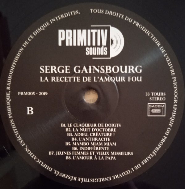 Serge Gainsbourg : La Recette De L'Amour Fou  (LP, Comp, RE)