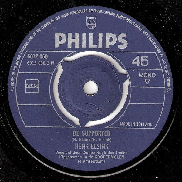 Henk Elsink : Supporter / Krimpen~Hongkong (7", Single, Mono)