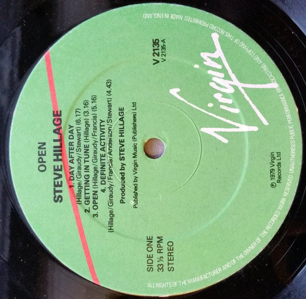 Steve Hillage : Open (LP, Album, die)