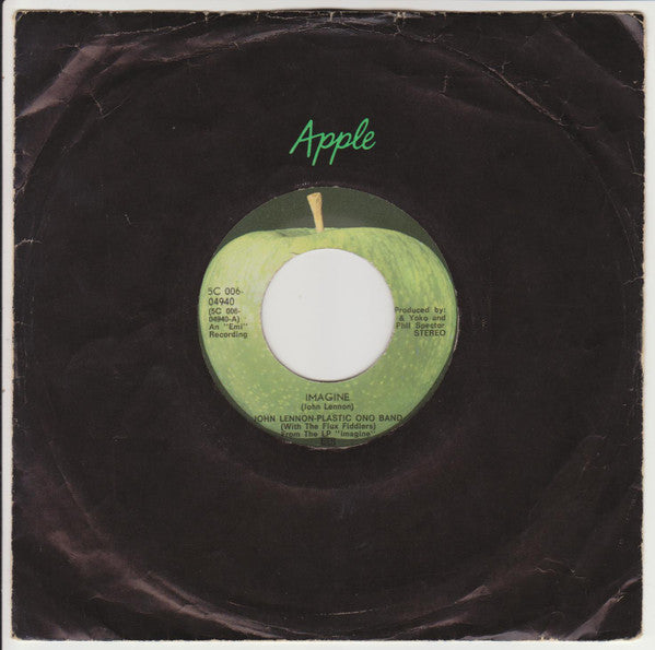 John Lennon - The Plastic Ono Band With The Flux Fiddlers : Imagine (7", Single, Lar)