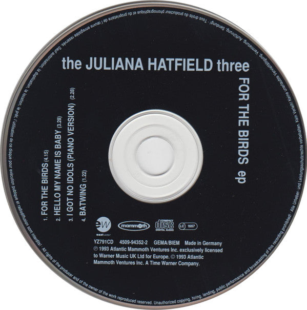 The Juliana Hatfield Three : For The Birds EP (CD, EP)