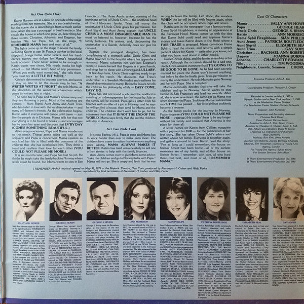 Sally Ann Howes, George Hearn, George S. Irving : I Remember Mama (LP)