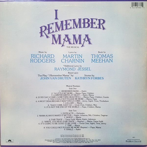 Sally Ann Howes, George Hearn, George S. Irving : I Remember Mama (LP)
