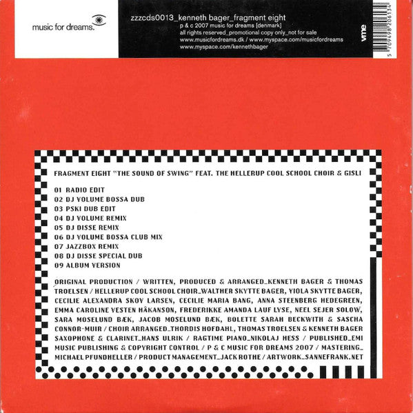 Kenneth Bager Feat. Hellerup Cool School Choir & Gisli : Fragment Eight (The Sound Of Swing) (CD, Single, Promo)