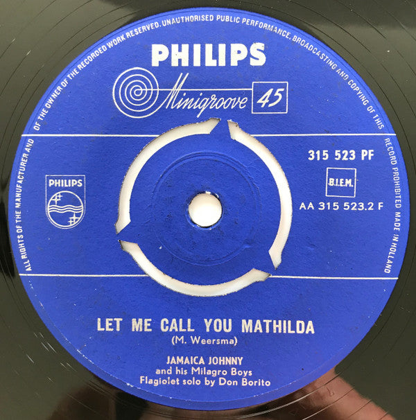 Jamaica Johnny And His Milagro Boys : Divorce By Television  (7", Single, Mono)