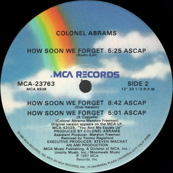 Colonel Abrams : How Soon We Forget (Extended Version) (12")