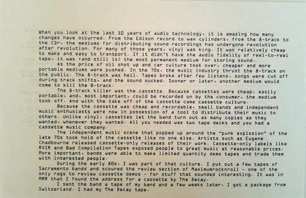 The Decay : Pity...Driven Senseless By Loud Music & Liquid Moors Murder Another Young Brain Down The Drain (7", EP, Unofficial)