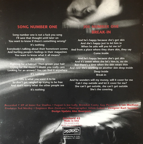 Fugazi : 3 Songs (7", EP, RE, $4 )