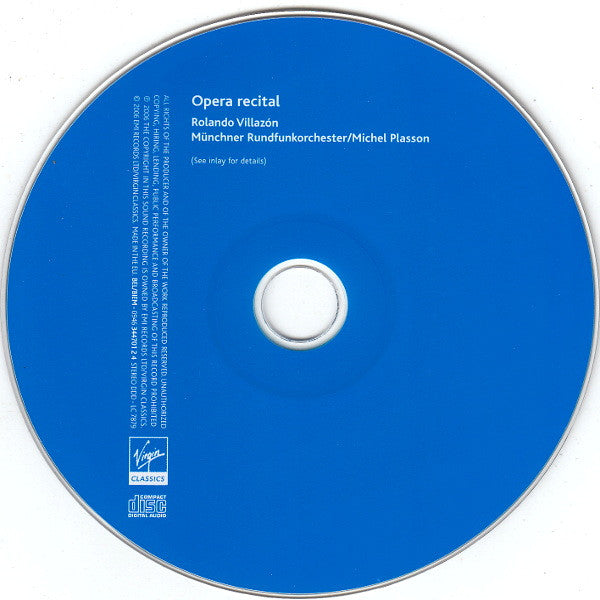 Rolando Villazón, Münchner Rundfunkorchester, Michel Plasson : Opera Recital  (CD, Album)