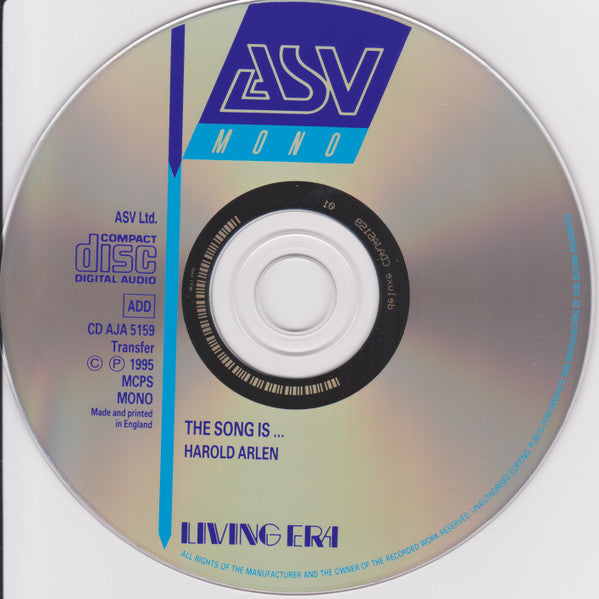 Harold Arlen, Various : The Song Is ... Harold Arlen (CD, Comp, Mono)