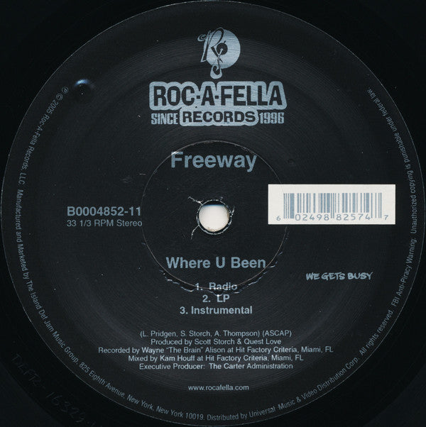 Freeway : Where U Been (12")